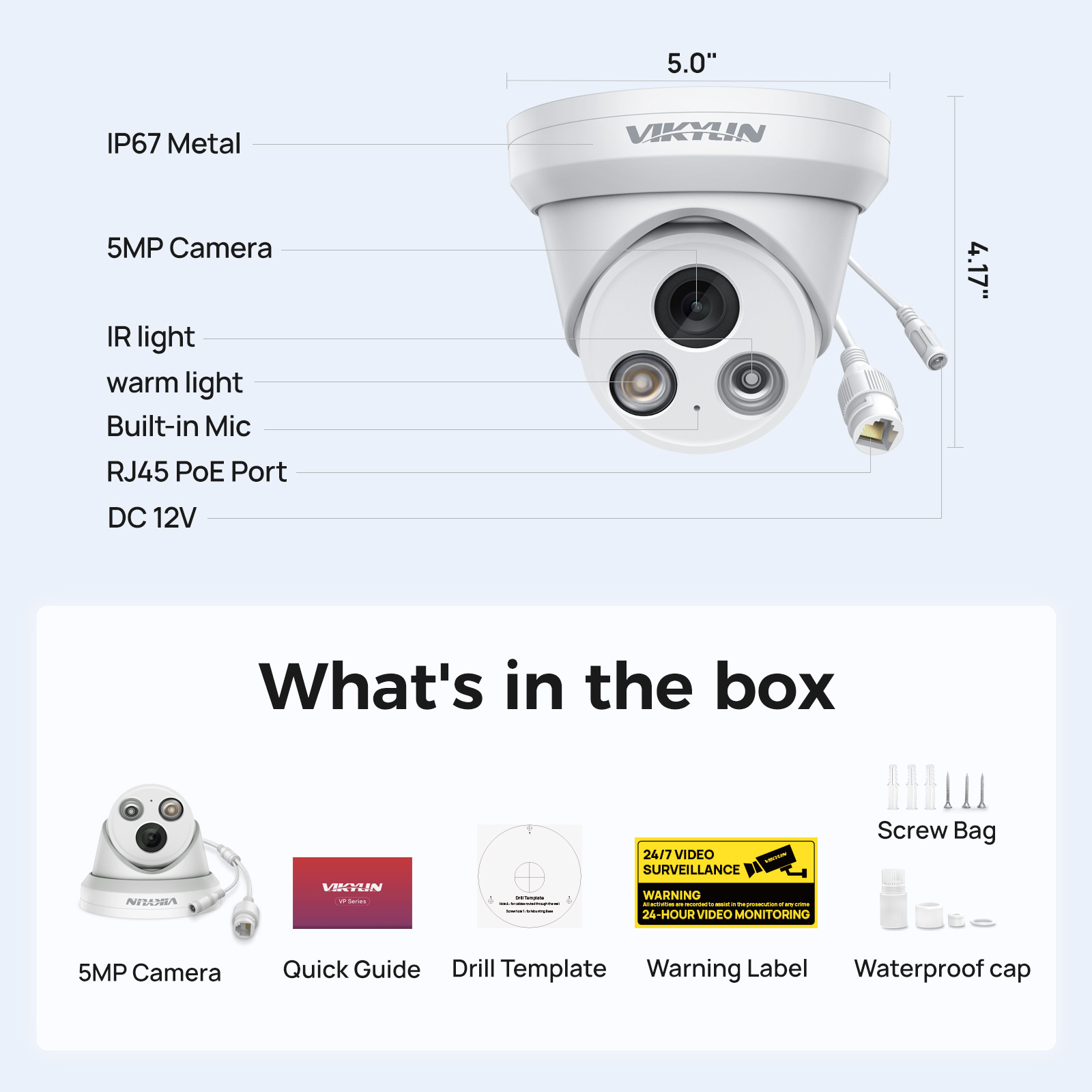 VIKYLIN 5MP Smart Dual Light I - Home Security Service recension och pris