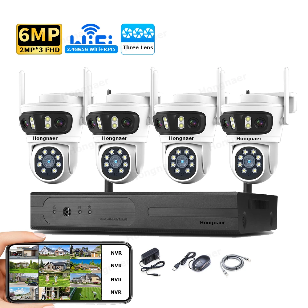 2026 Hongnaer 6MP 4CH 3 Lens 2 - Home Security Camera System recension och pris