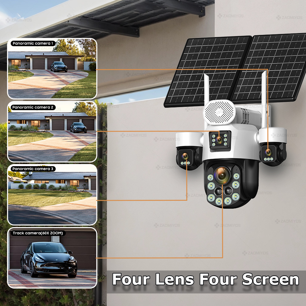 4 Lens Outdoor 360° Surveillan - Home Security Video Cameras recension och pris