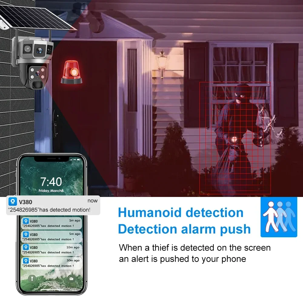 V380 4K 3 Screens 4G Camera So - Home Security Video Cameras recension och pris