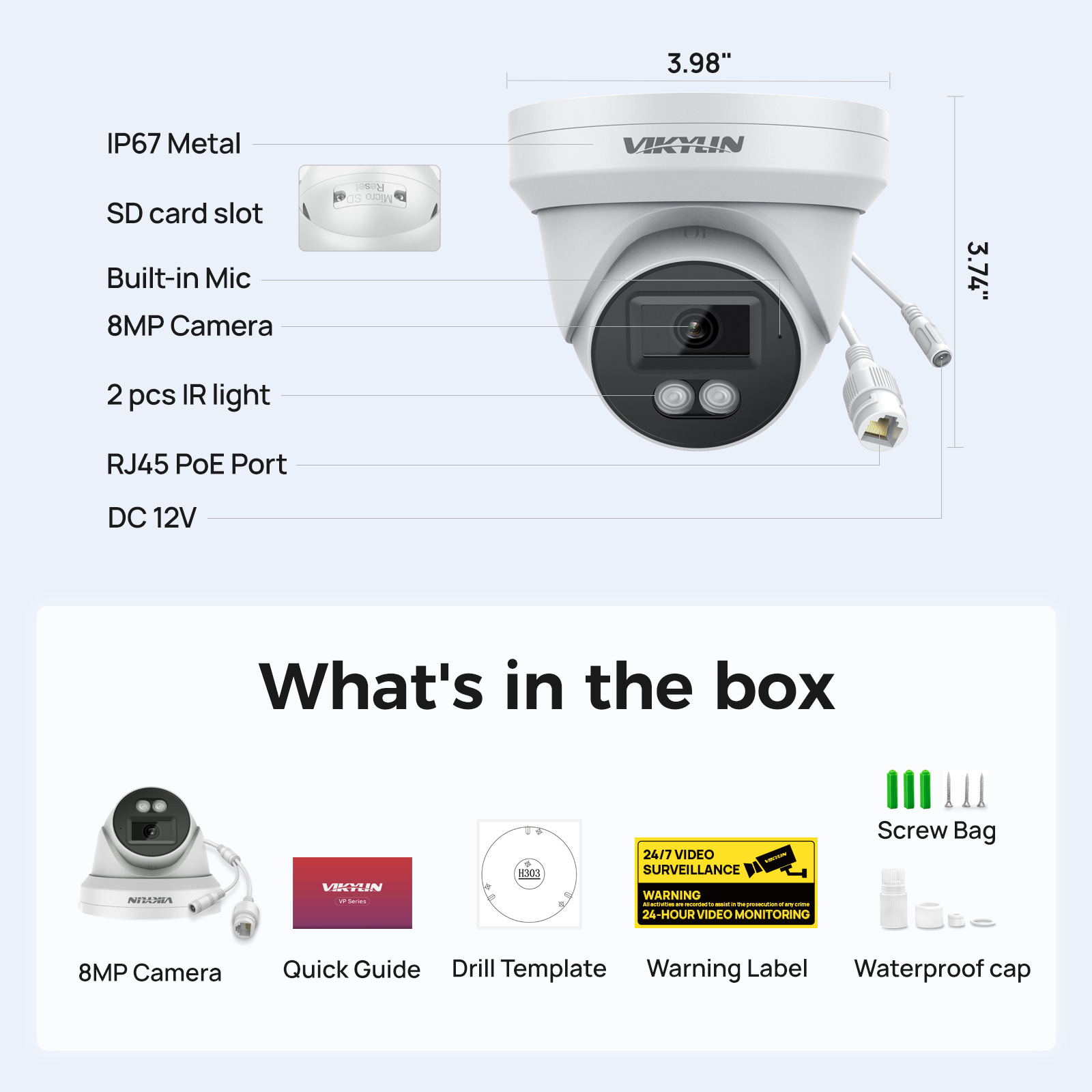 VIKYLIN 8MP HD IP Security Cam - Home Security Service recension och pris