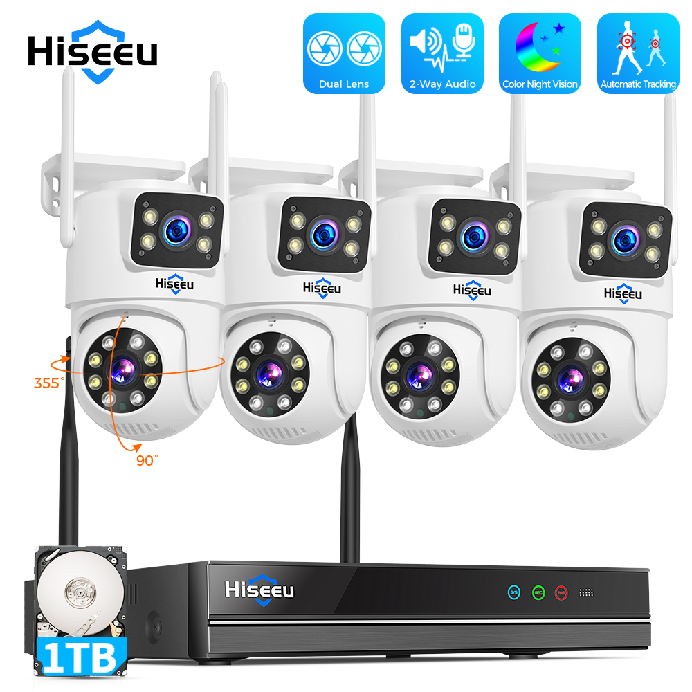 Hiseeu 6MP WiFi Dual Lens Came - Home Security Camera System recension och pris