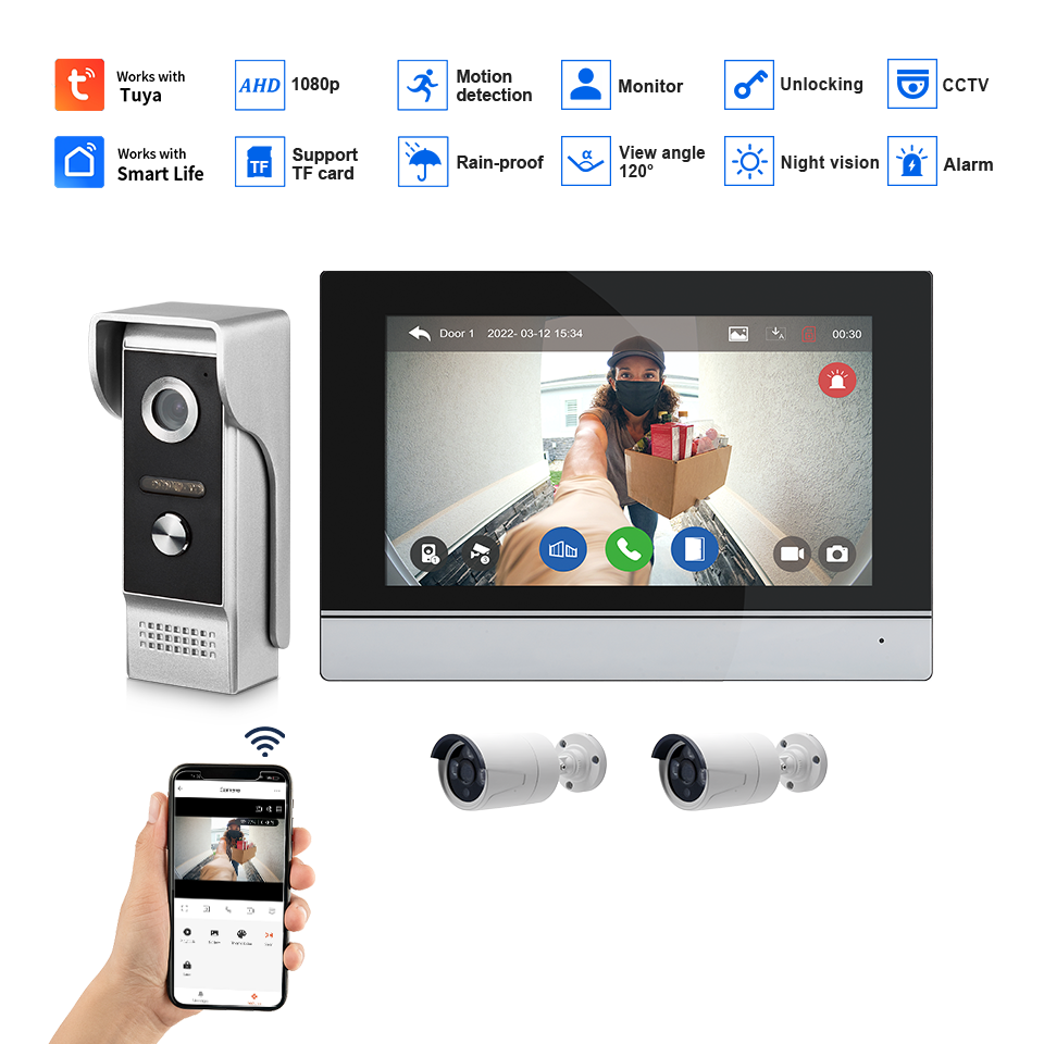 7Inch IPS Screen 2MP  Tuya Rem - Home Security Video Cameras recension och pris