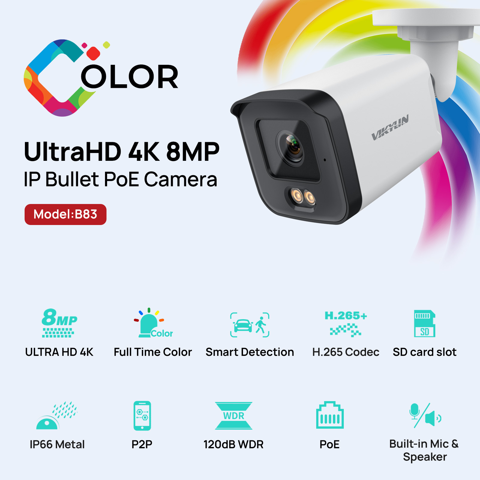 VIKYLIN Full Colo 8MP HD IP Se - Home Security Service recension och pris