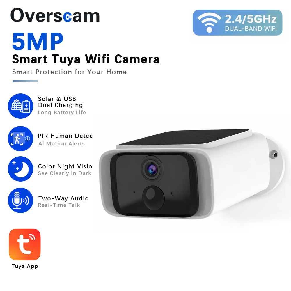 Tuya 5MP Solar Security Camera - Home Security Video Cameras recension och pris