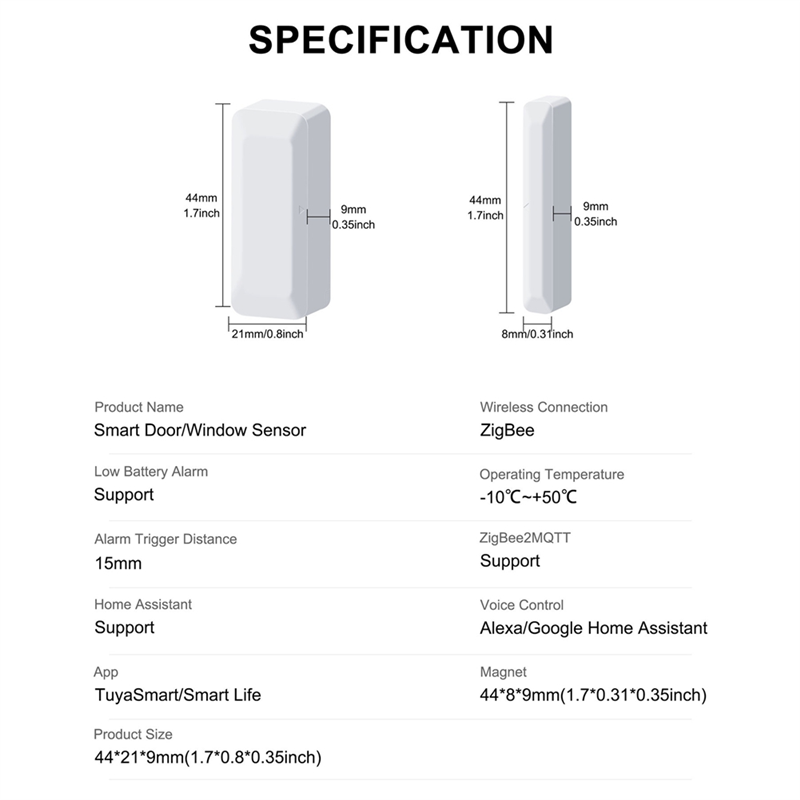 ABLG Tuya Zigbee Door Sensor W - Window Alarm Sensor recension och pris