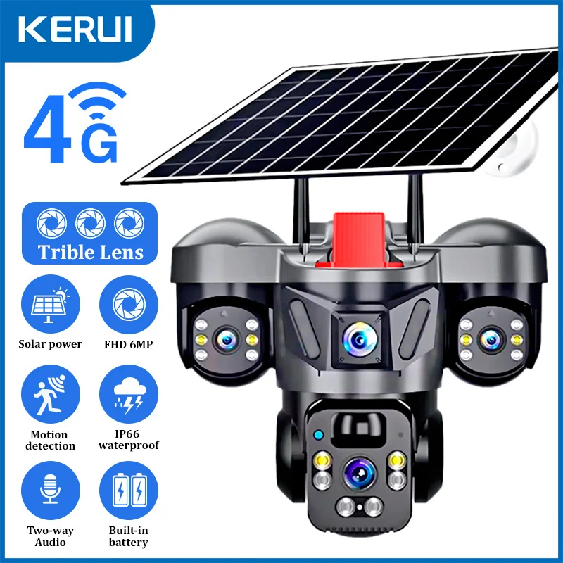 KERUI Outdoor PTZ 6MP 4G SIM W - Home Security Video Cameras recension och pris